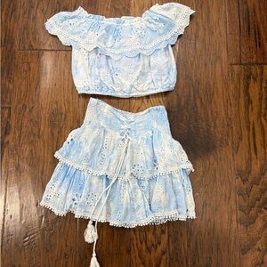 Hannah Banana Light Blue Ruffled Bottoms